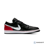 Pandabuy Air Jordan 1 Low 'Brushstroke Swoosh - Black Red'