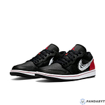 Pandabuy Air Jordan 1 Low 'Brushstroke Swoosh - Black Red'