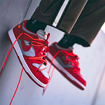 OFF-WHITE x Nike Dunk Low 'Vermelho Universidade'