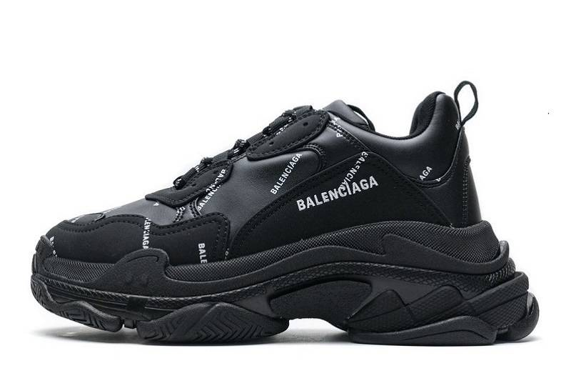 Balenciaga Triple S Allover Logo &Quot;Black&Quot;