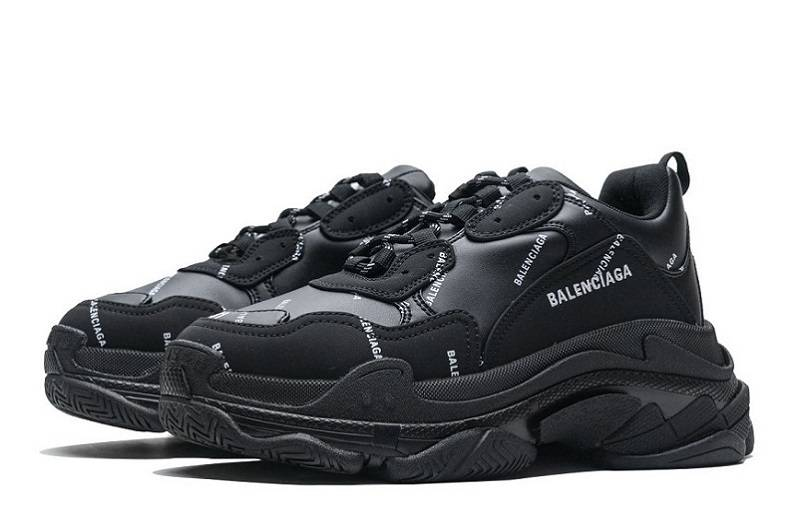 Balenciaga Triple S Allover Logo &Quot;Black&Quot;