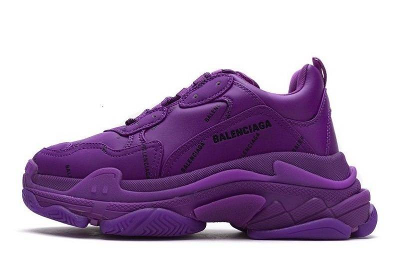 Balenciaga Triple S Allover Logo &Quot;Letter Plum Red&Quot;