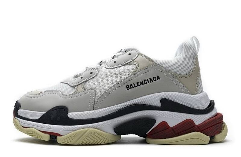 Balenciaga Triple S „Weiß Dunkelgrau Rot“