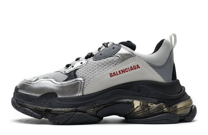 Balenciaga Triple S Suela transparente "Negro Plata"