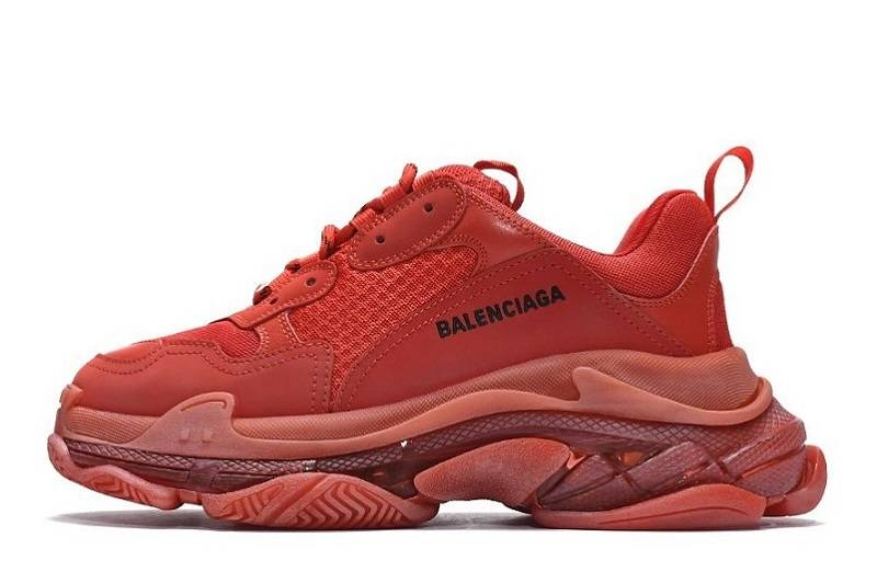 Talpă transparentă Balenciaga Triple S „Roșu închis”