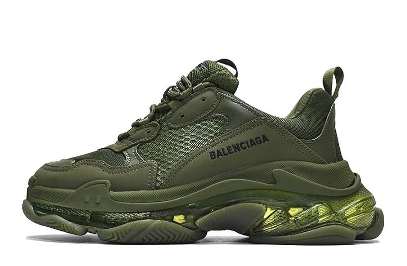 Talpă transparentă Balenciaga Triple S „Verde închis”