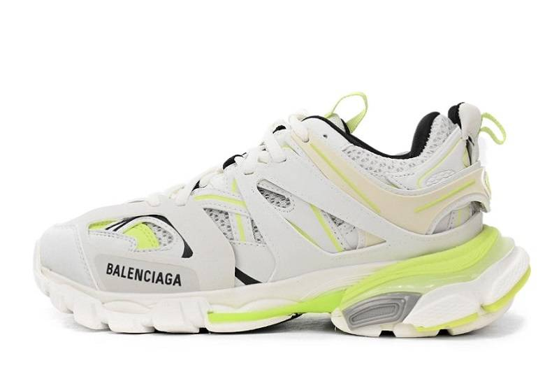 Pista Balenciaga Desgastada Em "White Fluo YelL Off-White"