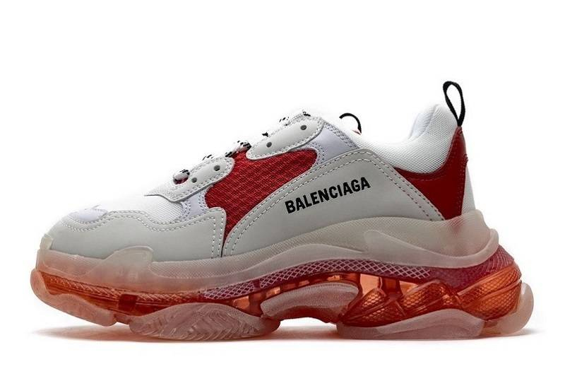 Balenciaga Triple S Suela transparente "Blanco Rojo"