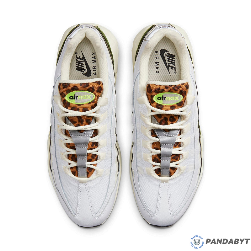 Pandabuy Nike Air Max 95 Leopard Tongue Low Tops Retro White Green