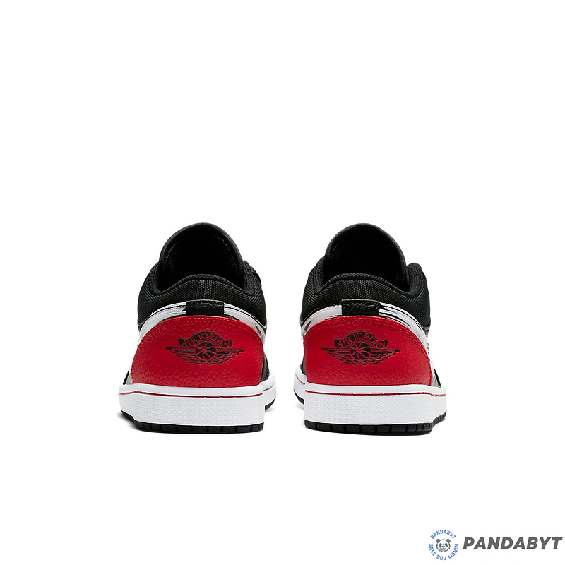Pandabuy Air Jordan 1 Low 'Brushstroke Swoosh - Black Red'