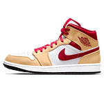 Air Jordan 1 Mid 'Light Curry Cardinal Red'