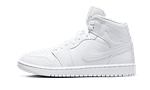 Air Jordan 1 Mid Triple White Patent Swoosh