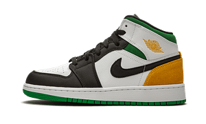 Air Jordan 1 Mid SE White Laser Orange Lucky Green