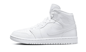 Air Jordan 1 Mid Triple White Patent Swoosh