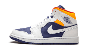 Air Jordan 1 Mid White Laser Orange Deep Royal Blue