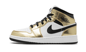 Air Jordan 1 Mid White Metallic Gold