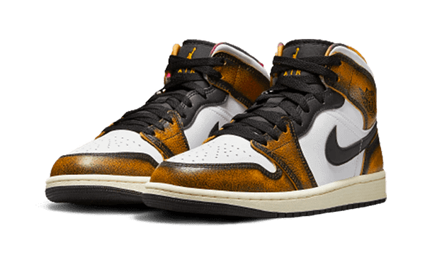 Air Jordan 1 Mid Se Orange Wear-Away