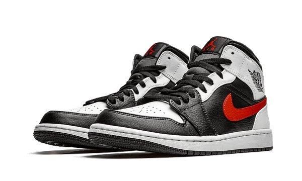 Air Jordan 1 Mid Black Chile Red White