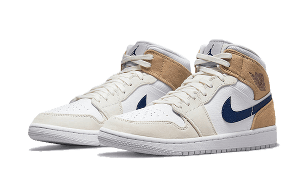 Air Jordan 1 Mid Tan Suede Navy