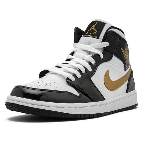 Air Jordan 1 Mid Patent 'Black Gold'