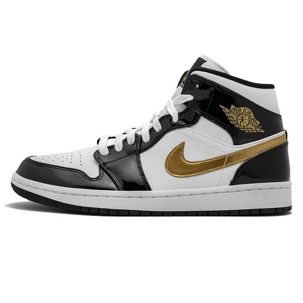 Air Jordan 1 Mid Patent 'Black Gold'