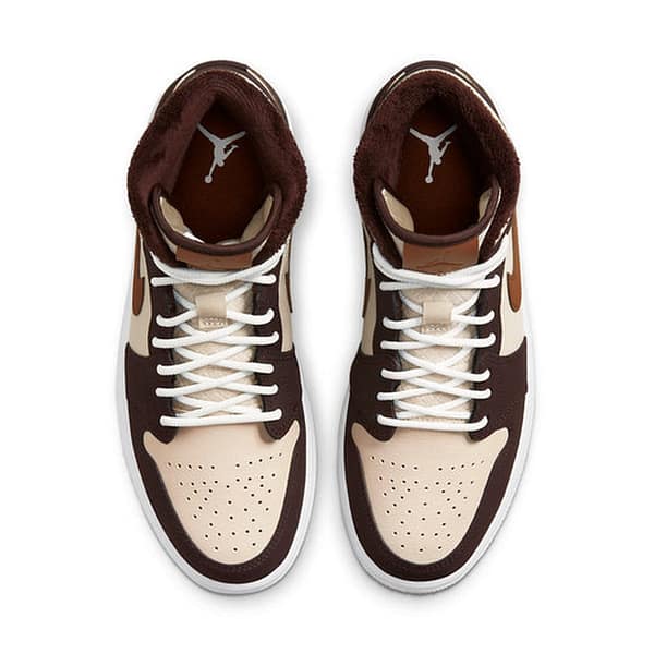 Air Jordan 1 Mid Se 'Cream Dark Chocolate' Wmns