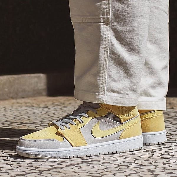 Air Jordan 1 Mid Se Grey Fog Lemon Wash